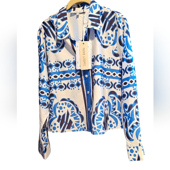 Sweet Rain Abstract Two-piece Wide leg pant set size M NWT - Picture 3 of 8